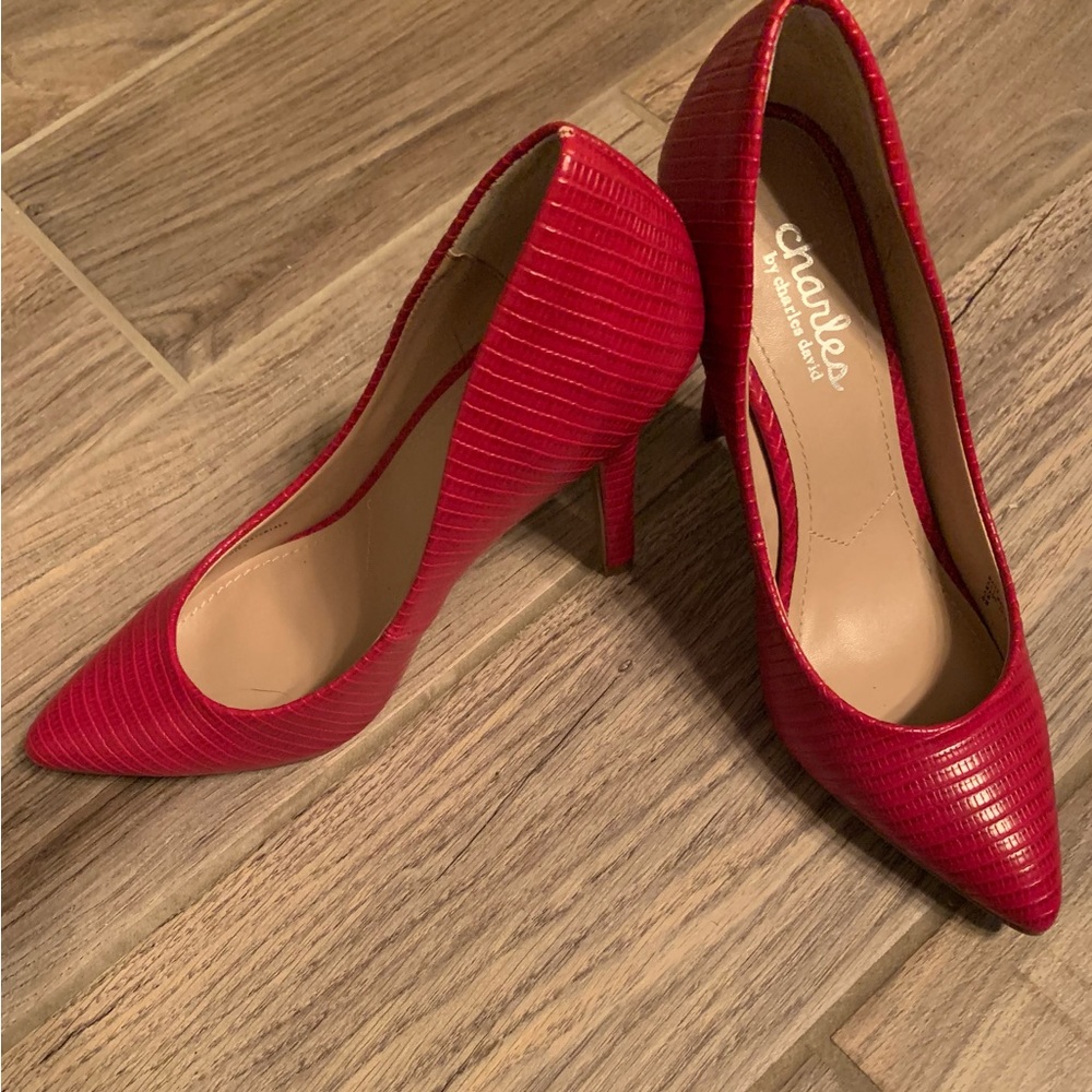 EUC- Charles by Charles David- Res croco womens pumps size 6